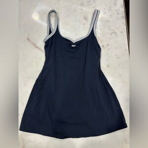 Set Active Midnight Blue Navy Dress & Built-in shorts Sz L